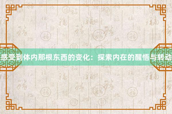 感受到体内那根东西的变化：探索内在的醒悟与转动